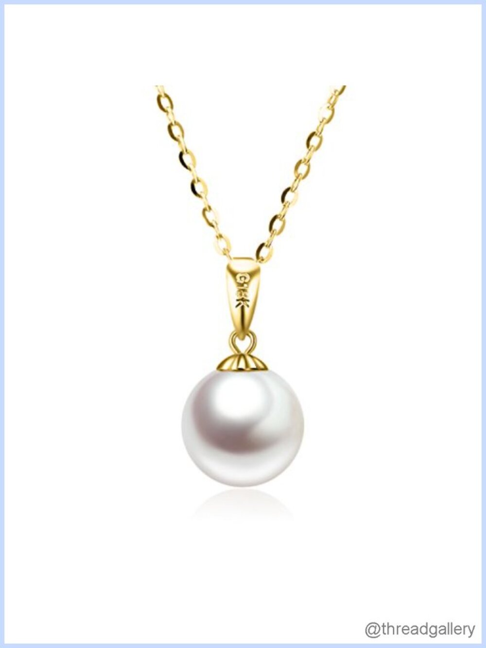 14K Gold Pearl Necklace 18K Gold Pendant Freshwater Cultured Pearl 16-18"